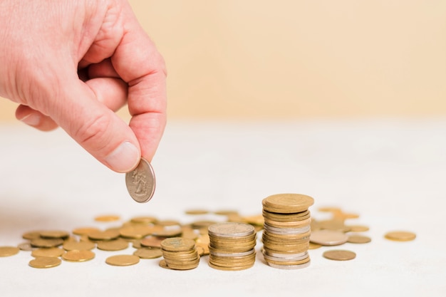 Businessman calculating money