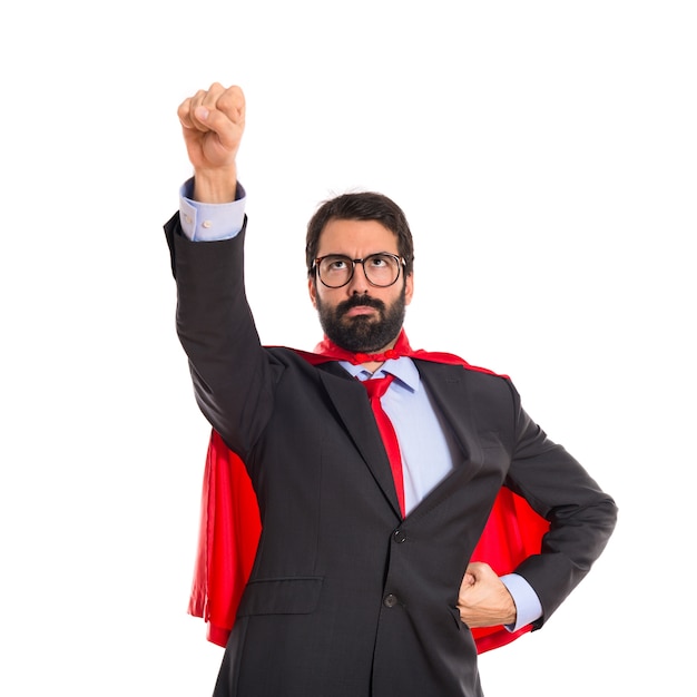 Free photo businessman dressed like superhero