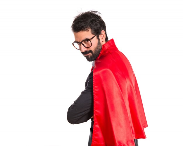 スーパーマンのような服を着た実業家