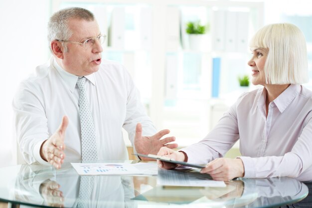 Businessman explaining his plan