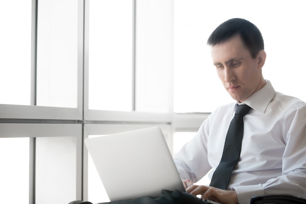 Businessman focusing on work