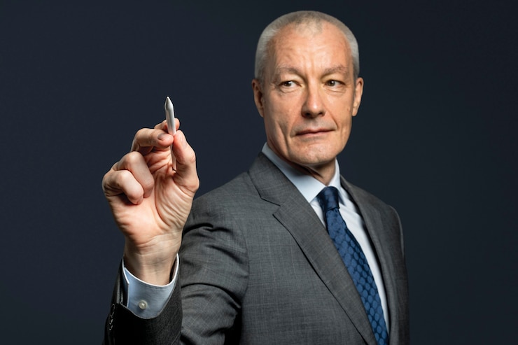 Free Photo businessman hand gesture using a stylus and writing