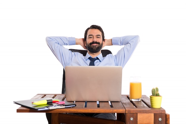 Businessman in his office