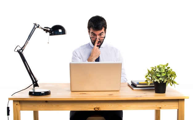 Businessman in his office