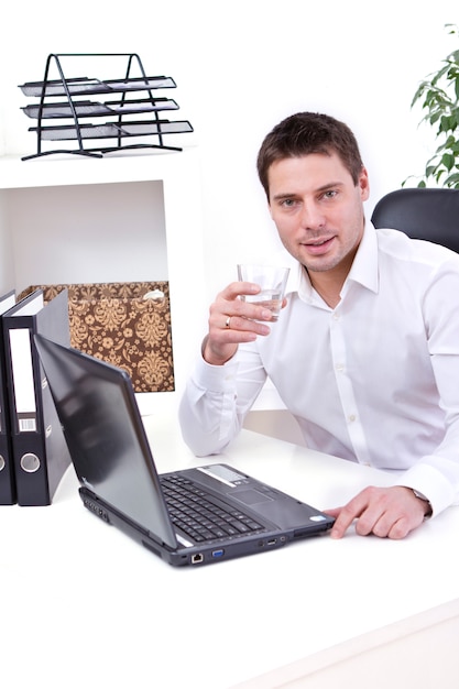 Businessman in his office