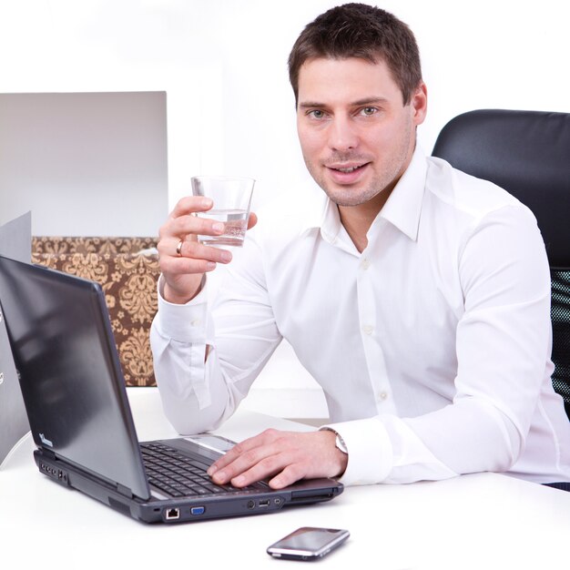 Businessman in his office