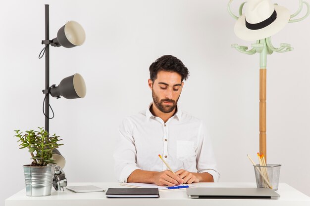 Businessman in his office