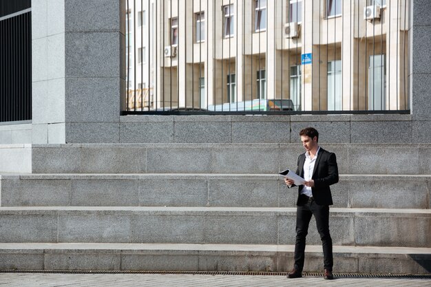 Businessman holding folder