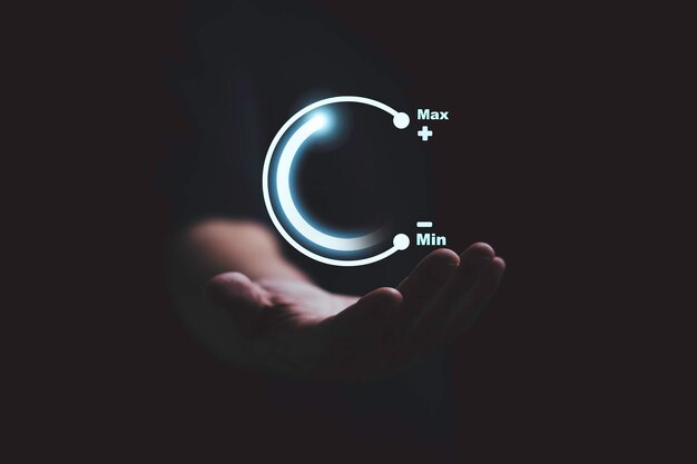 Free photo businessman holding virtual download icon progress for increasing value added to business product and service concept