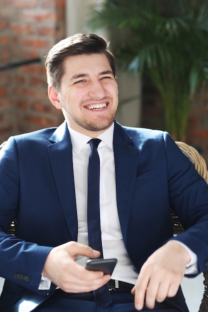 Businessman posing smiling