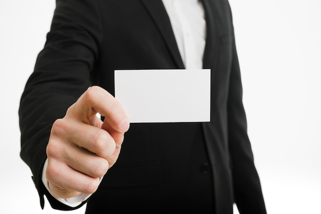 Businessman presenting business card