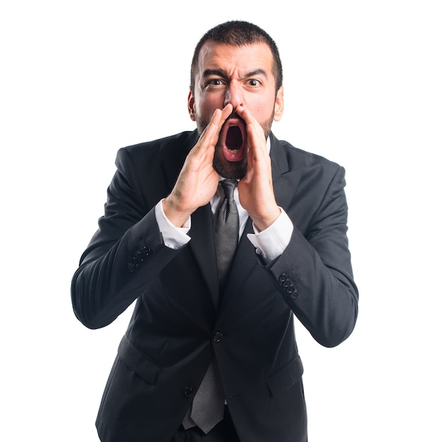 Free photo businessman shouting