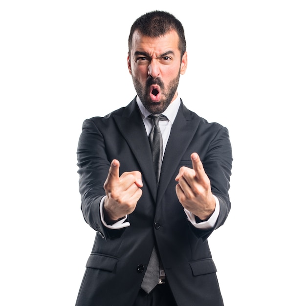 Businessman shouting