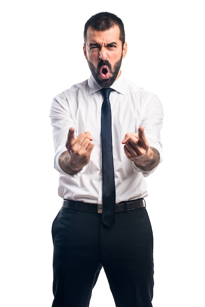 Businessman shouting