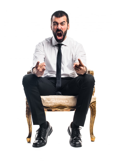 Free photo businessman shouting