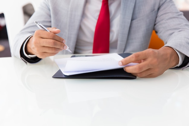 Businessman signing contract