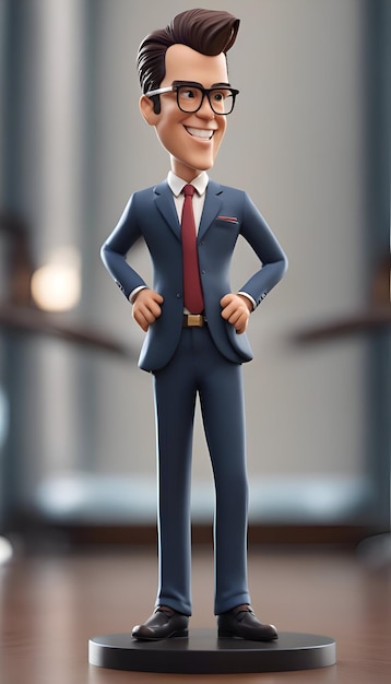 Free photo businessman in suit and eyeglasses standing on a scale in office