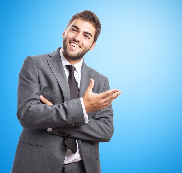 Businessman in suit smiling