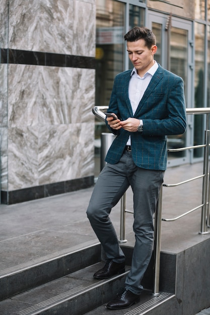 Businessman surfing internet