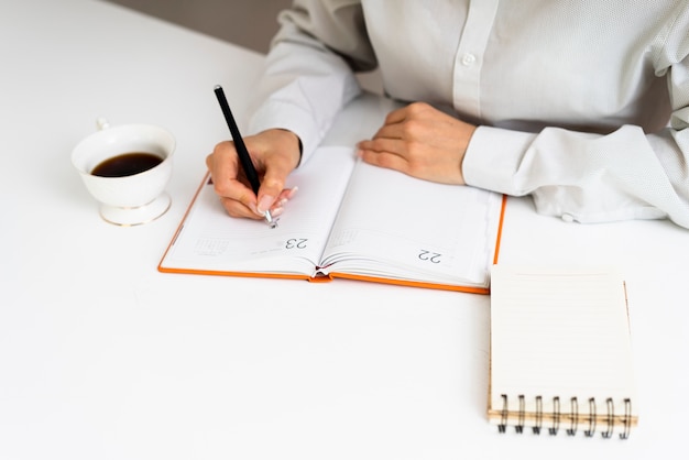 Businessman taking notes at the office