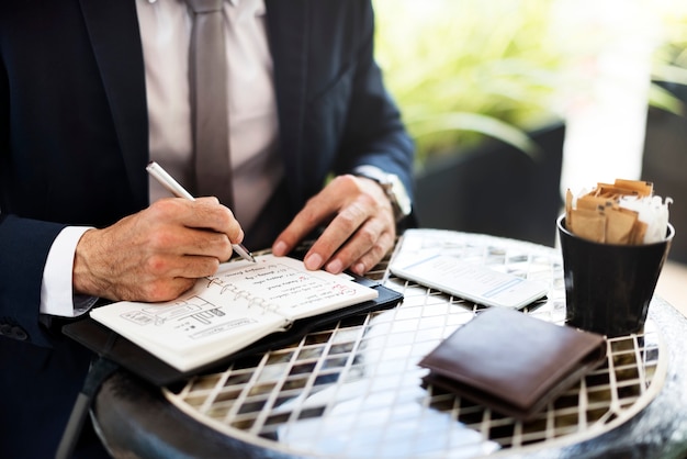 Businessman taking notes