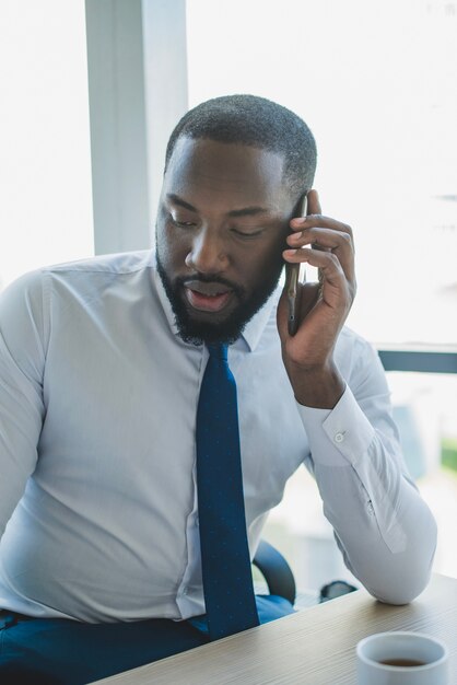 Businessman talking on the phone