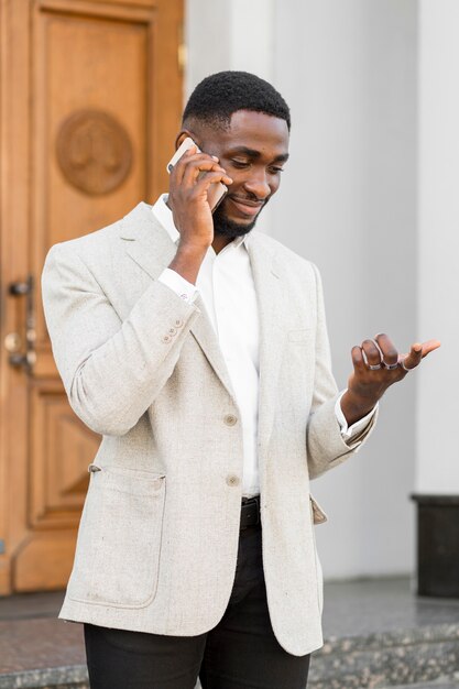 Businessman talking on the phone