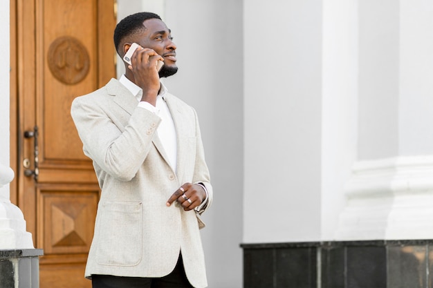 Businessman talking on the phone