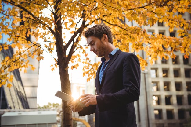 Businessman using digital tablet