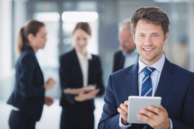 Businessman using digital tablet