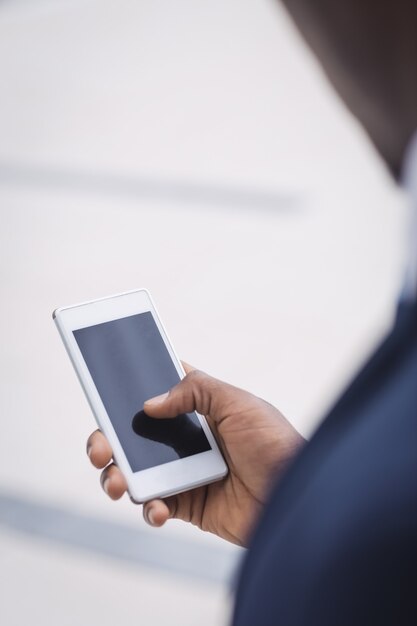 Businessman using mobile phone