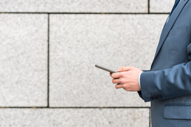 Businessman using smartphone