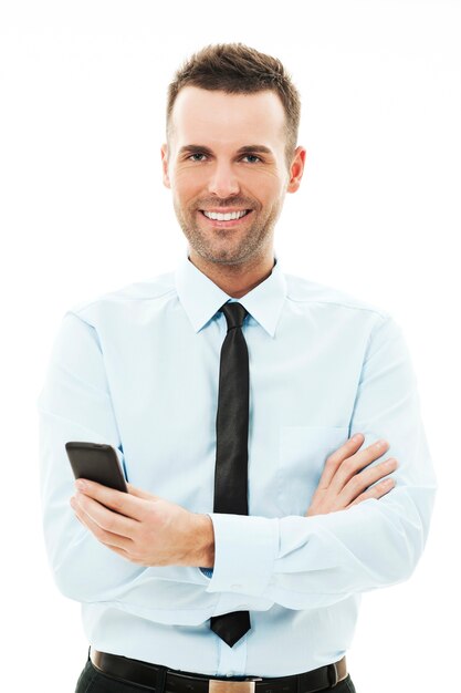 Businessman using smartphone