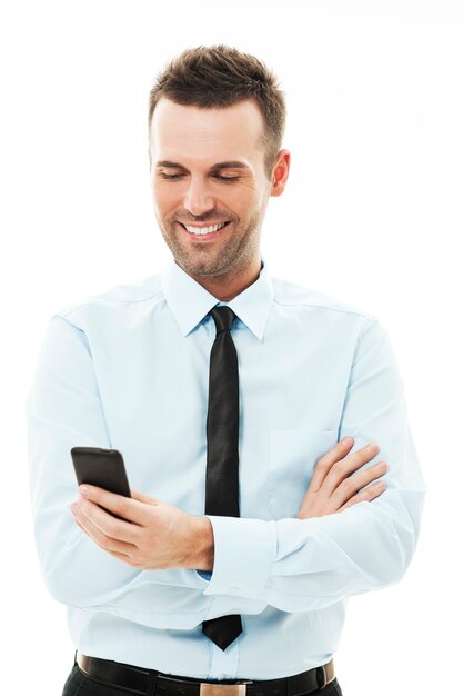 Businessman using smartphone