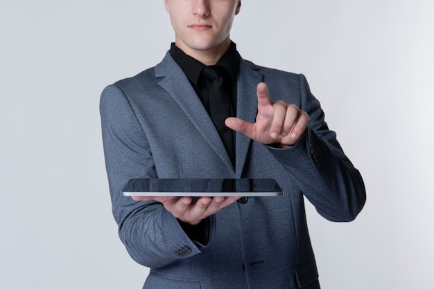 Businessman using  tablet smart technology