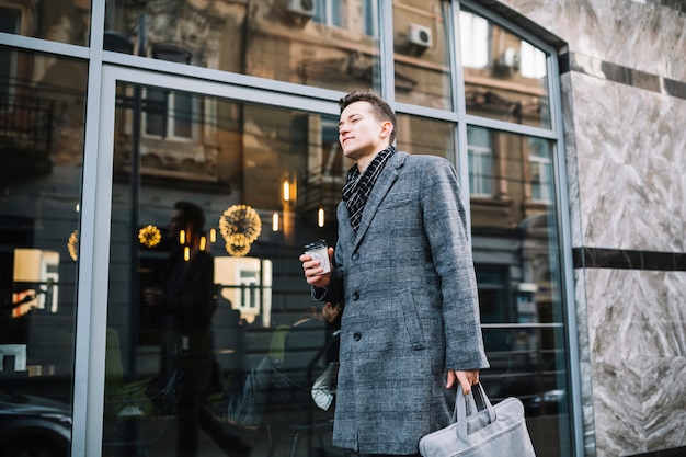 Free photo businessman walking