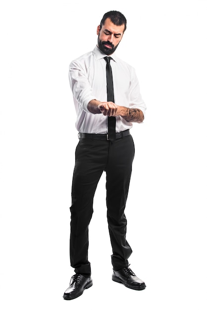 Free photo businessman over white background