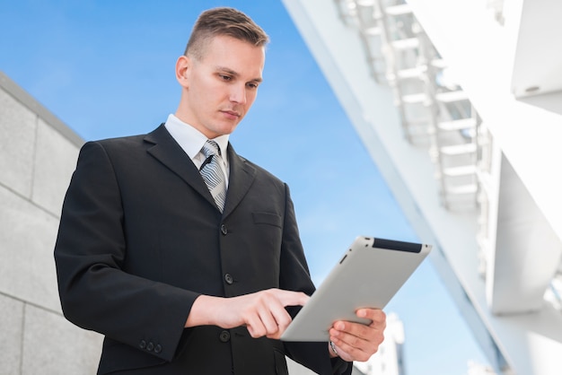 Businessman with clipboard