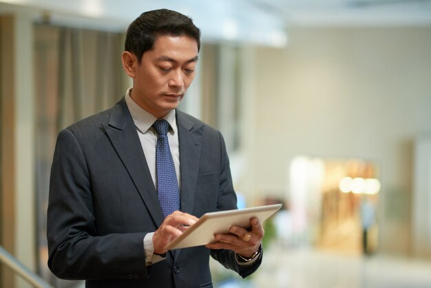 Businessman with digital tablet