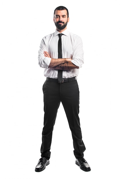 Free photo businessman with his arms crossed