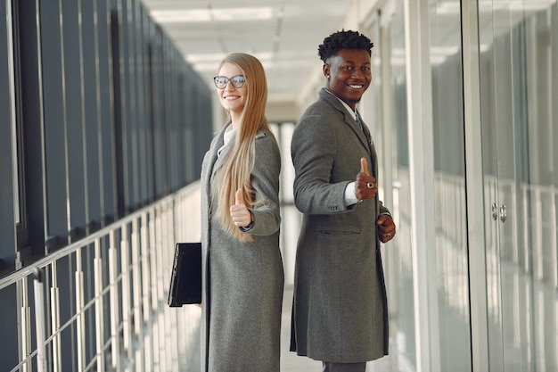 Businessman with his partner working in a office