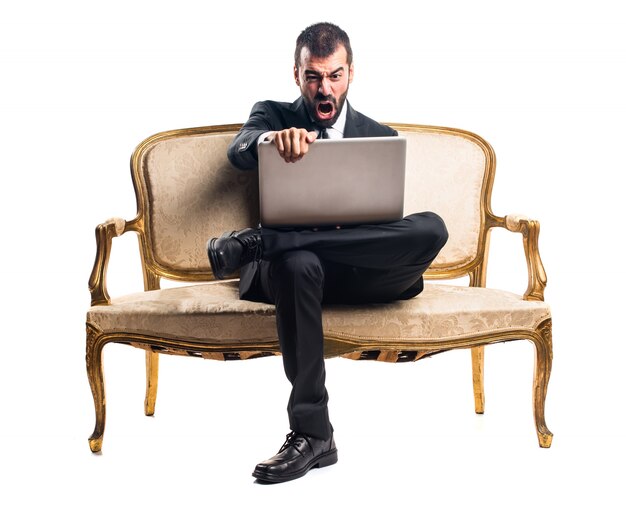 Businessman with laptop