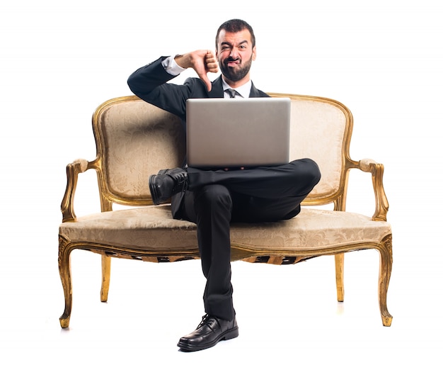 Businessman with laptop