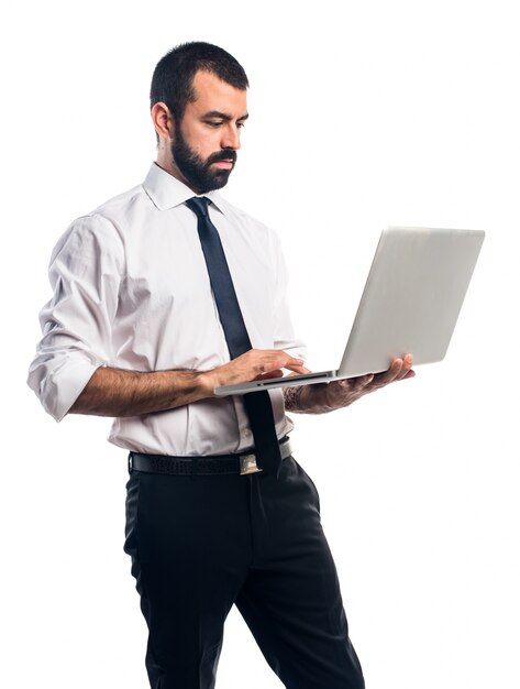 Businessman with laptop