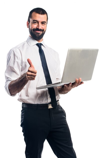 Businessman with laptop