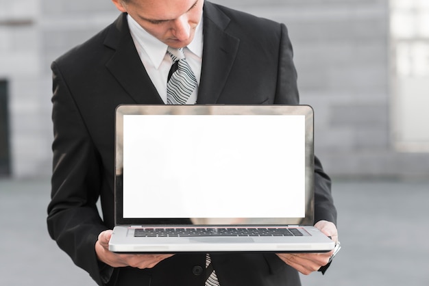 Businessman with laptop