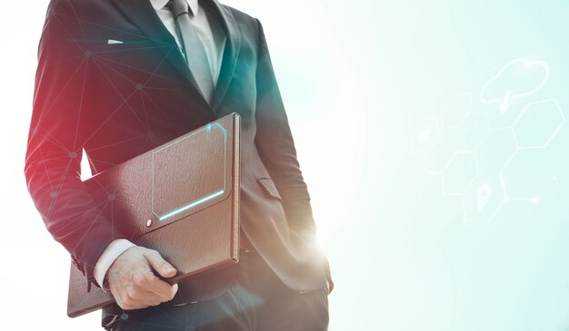 Businessman with a leather briefcase