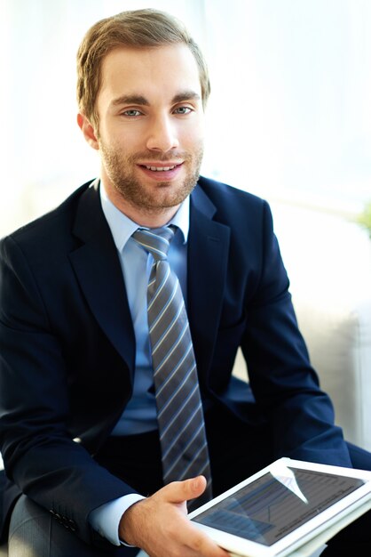 Businessman with a tablet