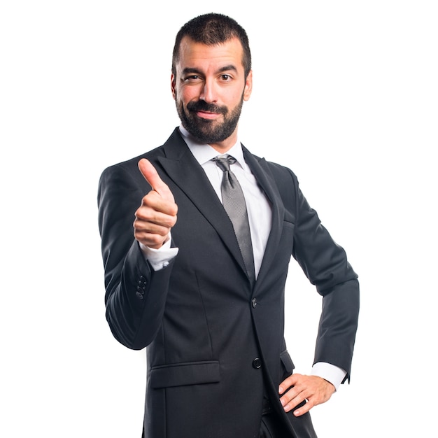 Businessman with thumb up