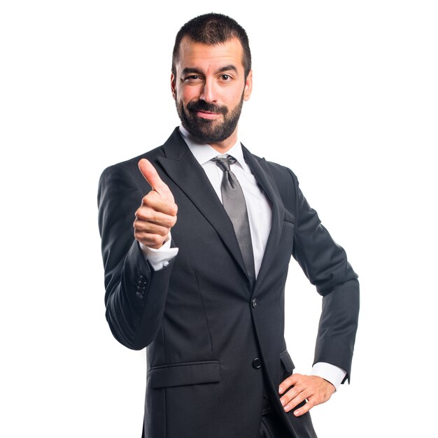 Businessman with thumb up